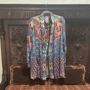 Johnny Was Multicolor Floral and Geometric Jacket